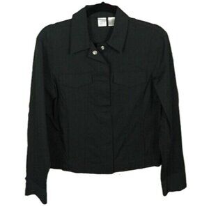 DKNY City Jacket Black Stretch Coat Snaps up Medium